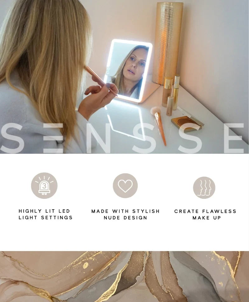 Glow Up LED Mirror (Modern Marble)