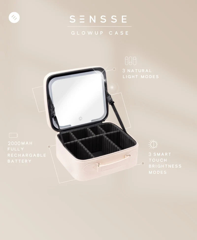 2-in-1 Illuminated Beauty Travel Case